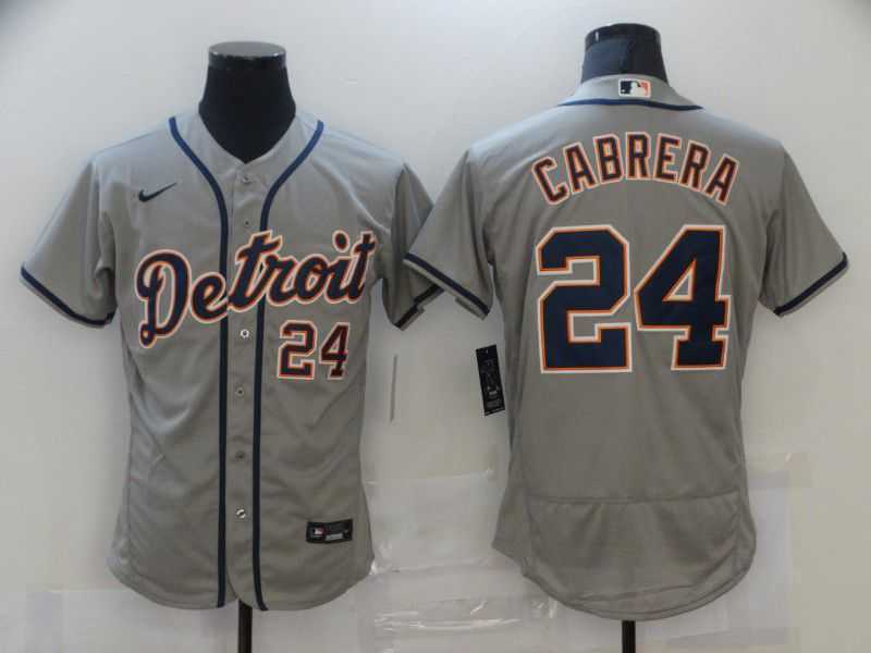 Men Detroit Tigers 24 Cabrera Grey Elite 2021 Nike MLB Jersey